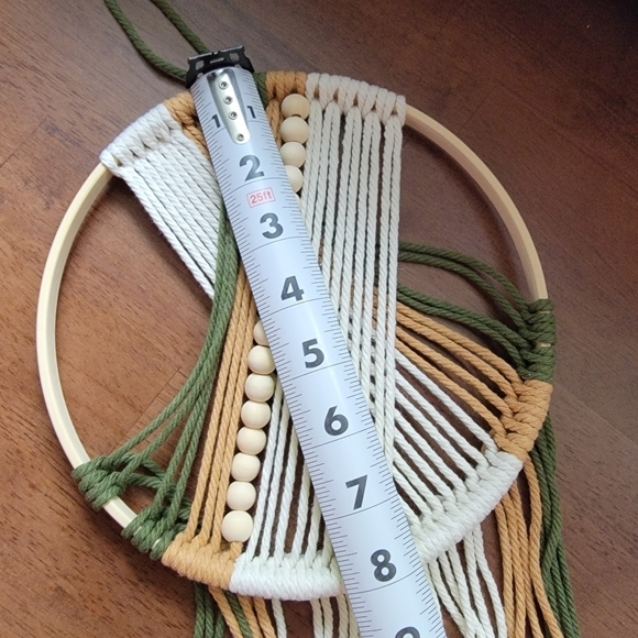 Beaded Macrame Boho Fringe Tassel Wall Art Hanging Decor - Picture 7 of 13